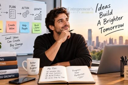 Entrepreneur developing a business idea and planning how to turn it into a growing company.